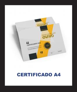 CERTIFICADO A4 Couchê 250gr 20cm x 28cm 4/0   9,14, 29 ou 99 unds